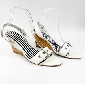 Oh Deer! | Pout White Patent Leather Wedge Heels